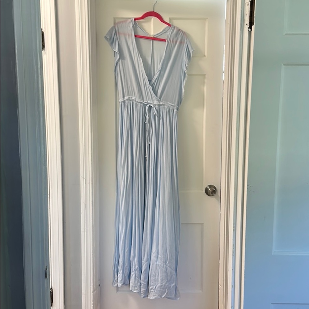 Powder Blue Cotton sundress, full length, sz large